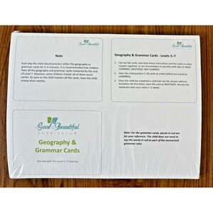 Geography & Grammar Cards ~NEW~ The Good And The Beautiful Curriculum  Level 5-7